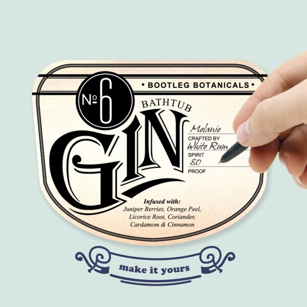 Personalizable Vintage Inspired Gin Bottle Label