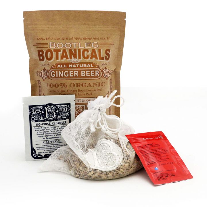 Organic DIY homebrewed ginger beer ingredients refill kit